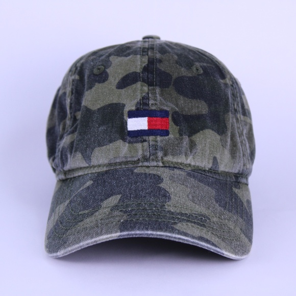 0299-Tommy Hilfiger Camo Dad Hat – 100% Cotton Adjustable Strapback - Picture 1 of 8
